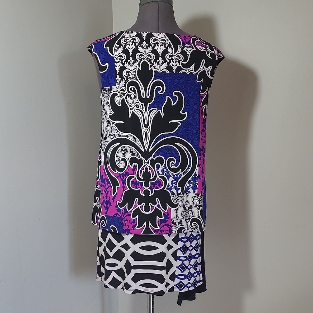 Joseph Ribkoff Multicolor Patterned Mini Dress Style Tunic - Picture 7 of 10